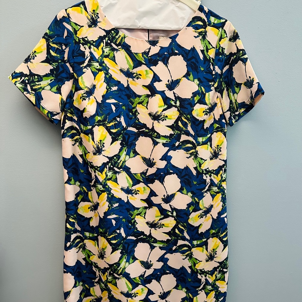 J Crew floral silk shift dress
